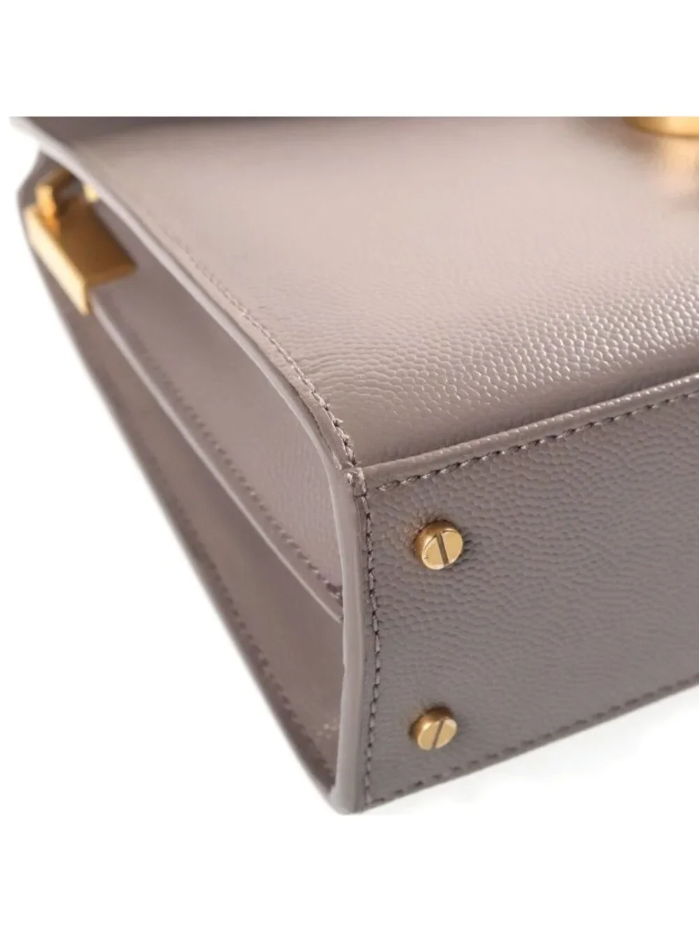 Saint Laurent Paris Cassandra Top Handle 2-Way Shoulder Bag Leather Gray